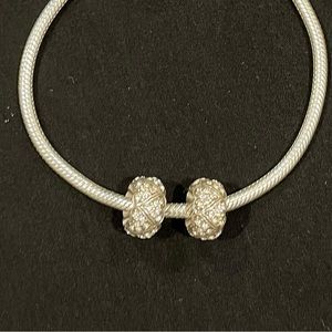 Brighton As One heart pave bead charms - set of 2